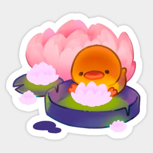 Night Ducky With Glowing Lotus Sticker